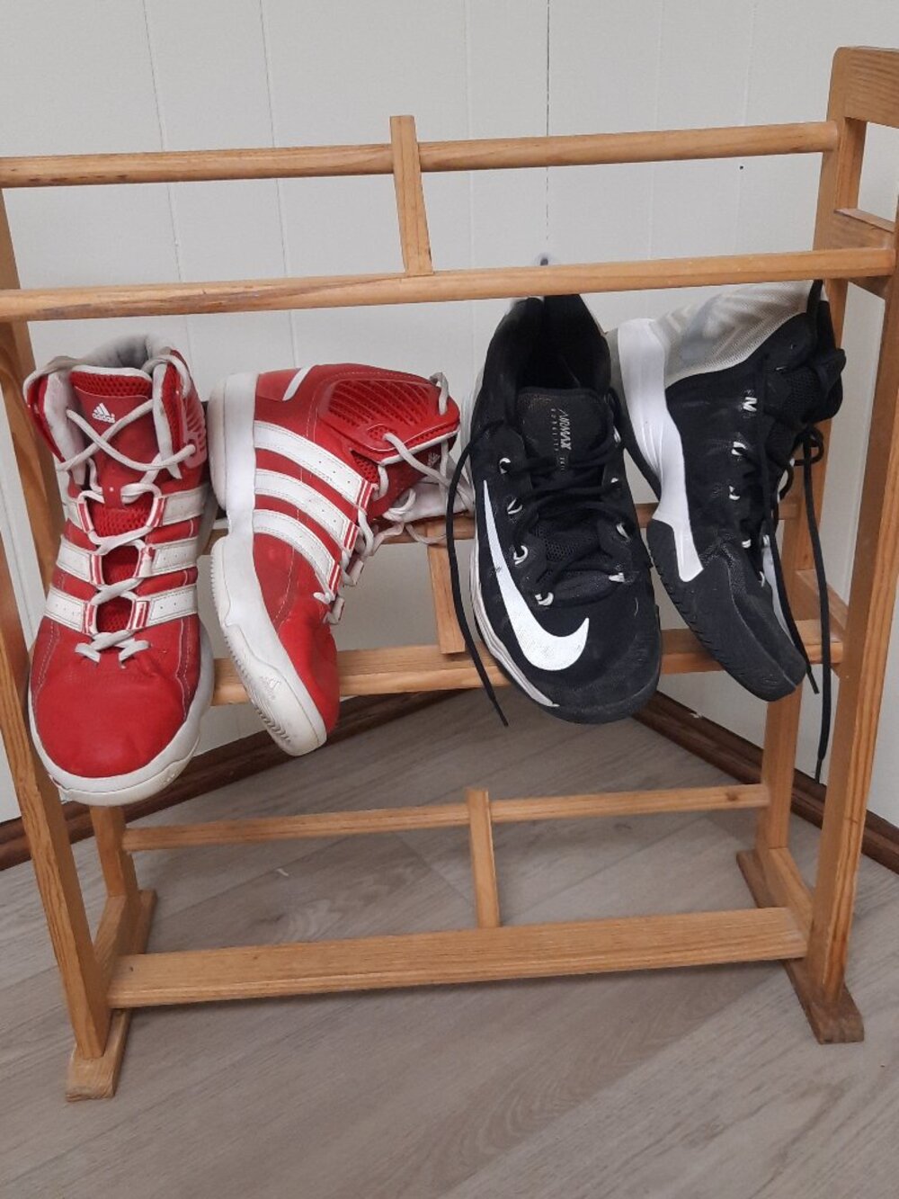 LOT of Men's NIKE/ADIDAS High Top Sneakers (2 Pairs) - Red/Black, Size 12-12.5